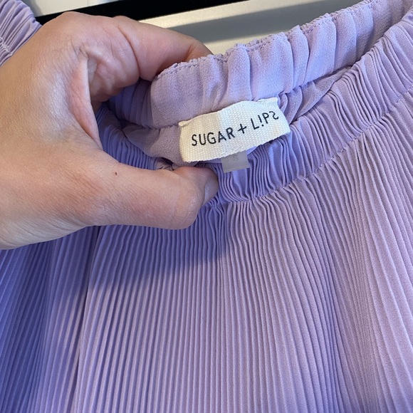 Sugar lips Pleated Off The Shoulder Blouse Lilac - Picture 3 of 4